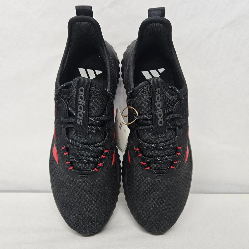 Adidas Kaptir‎ 4.0 Athletic Shoes Cloudfoam JR8528 Black Red Men Size 9.5